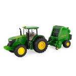 1/32 7270R Tractor & Bailer Set