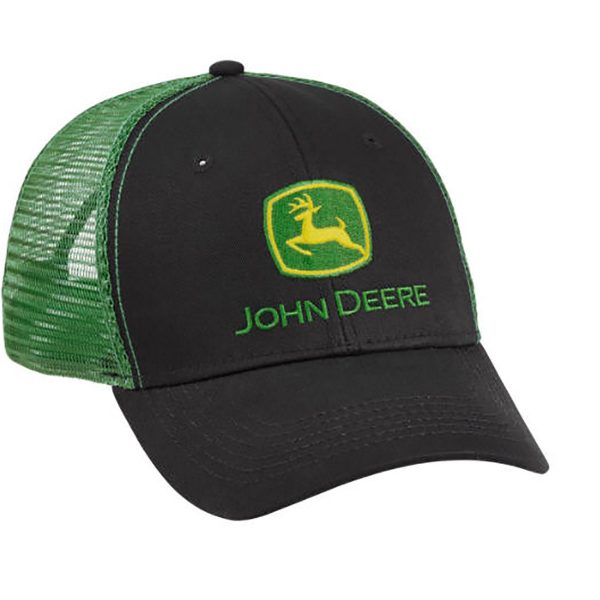 Men's Black and Green Mesh Back Hat
