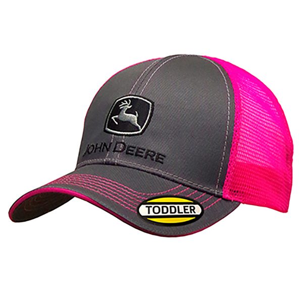 Toddler Charcoal and Neon Pink Hat