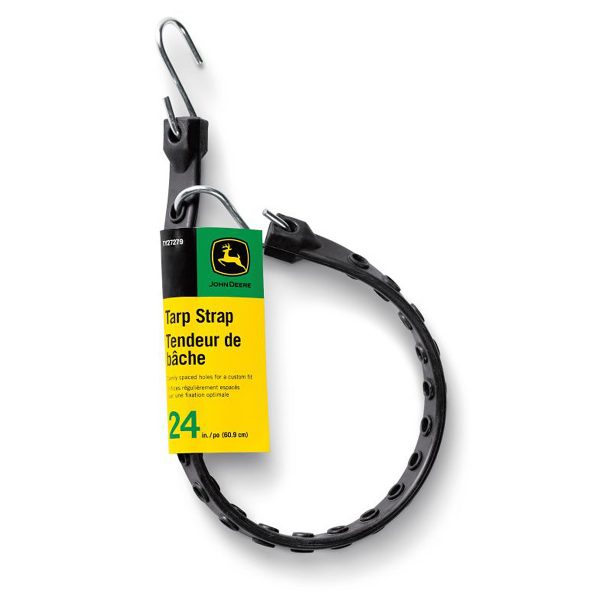 Adjustable Length Rubber Tarp Strap with S-Hooks, 24"