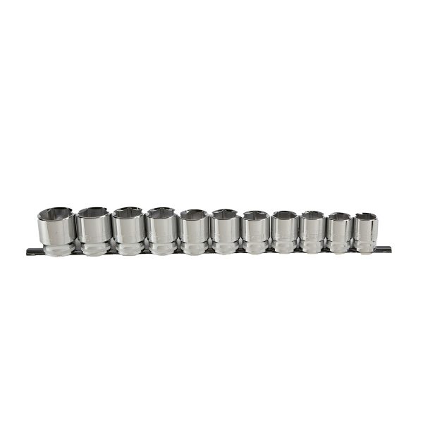 SAE 1/2-inch Drive Sockets
11-Piece on Clip Rail